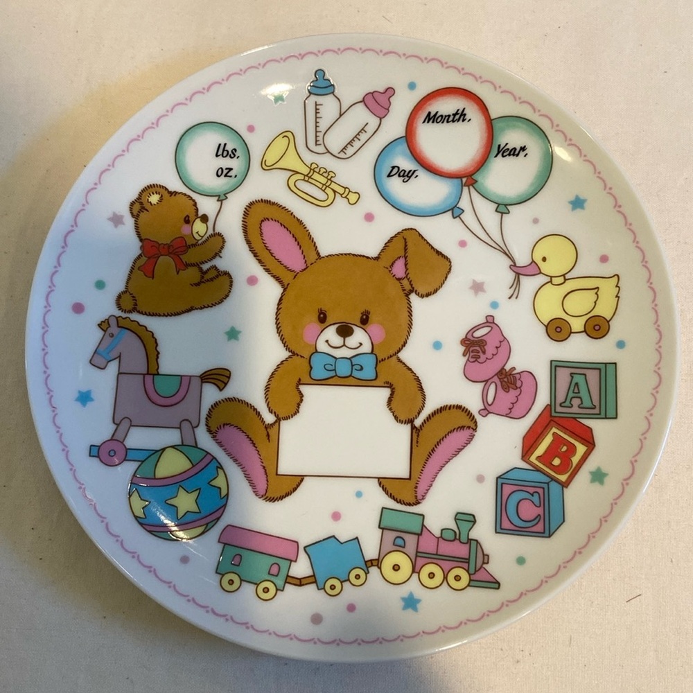 ❤️ Porcelain Baby memory plate personalized